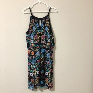 Black Floral Print Summer Dress